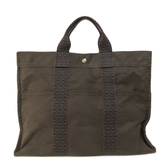 HERMES Tote Bag canvas gray Her LineMM Women Used Authentic