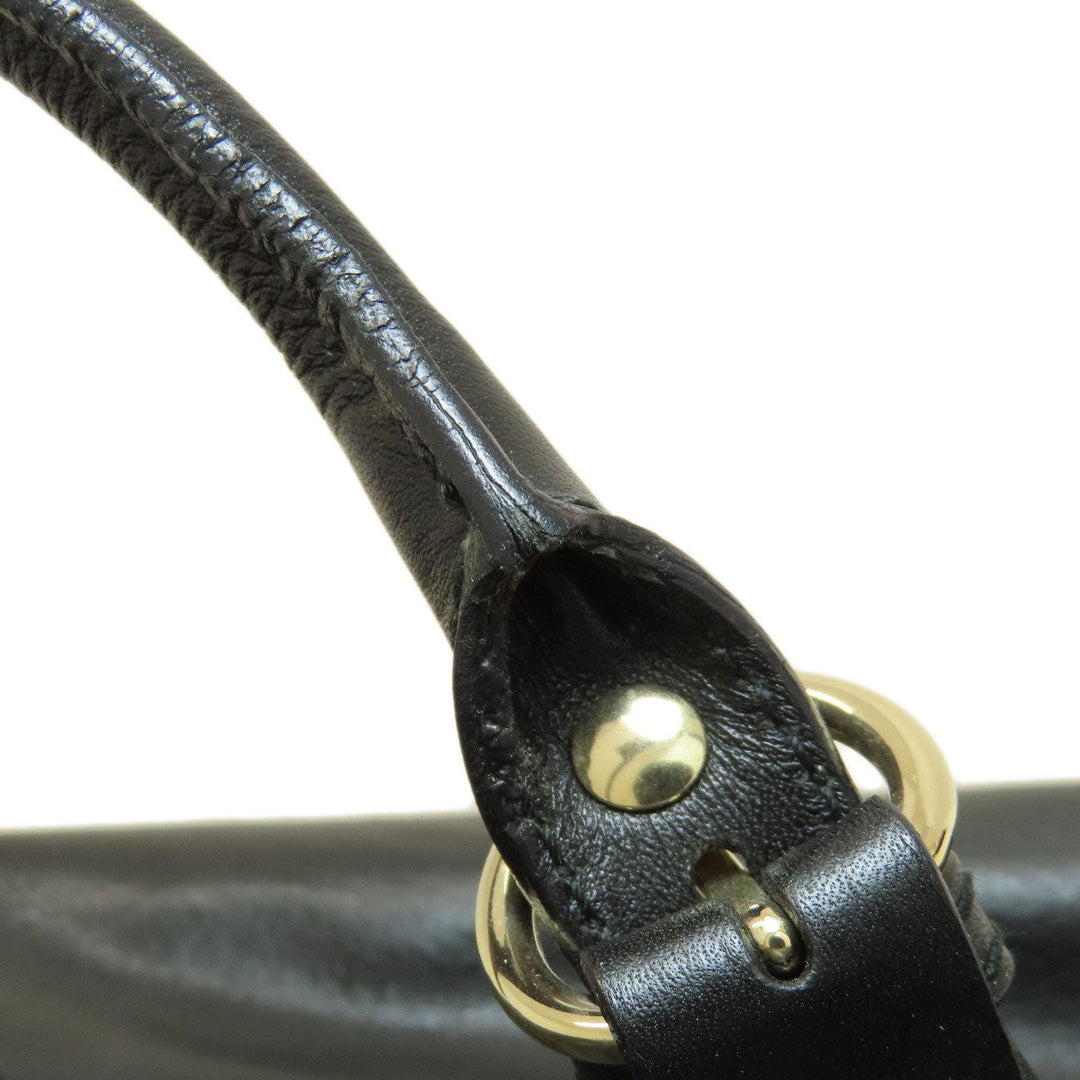 GUCCI Handbag 189848 leather black Frill Women Used Authentic