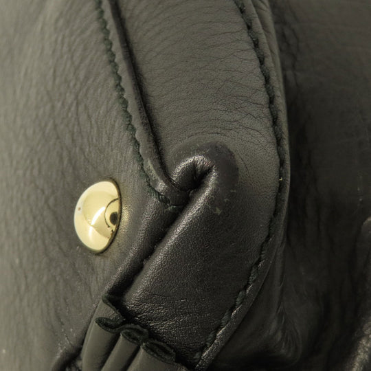 GUCCI Handbag 189848 leather black Frill Women Used Authentic