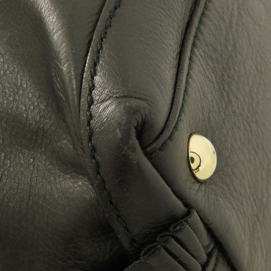 GUCCI Handbag 189848 leather black Frill Women Used Authentic