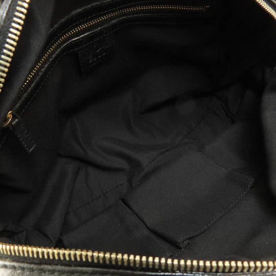 GUCCI Handbag 189848 leather black Frill Women Used Authentic