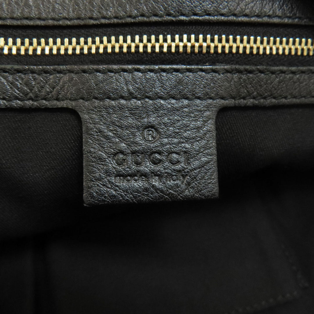 GUCCI Handbag 189848 leather black Frill Women Used Authentic