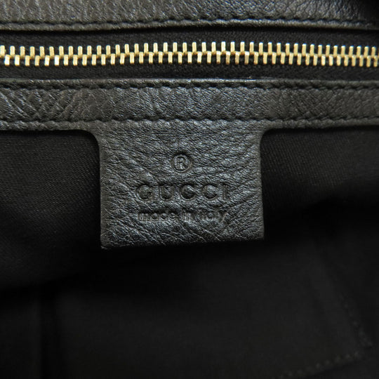 GUCCI Handbag 189848 leather black Frill Women Used Authentic