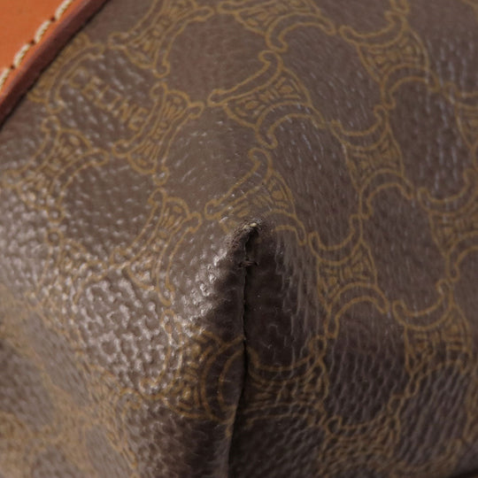 CELINE Tote Bag PVC Brown Macadam Pattern Women Used Authentic