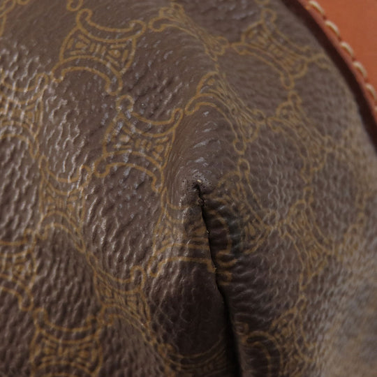 CELINE Tote Bag PVC Brown Macadam Pattern Women Used Authentic