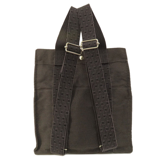 HERMES Backpack canvas gray Her Line ad MM Women Used Authentic