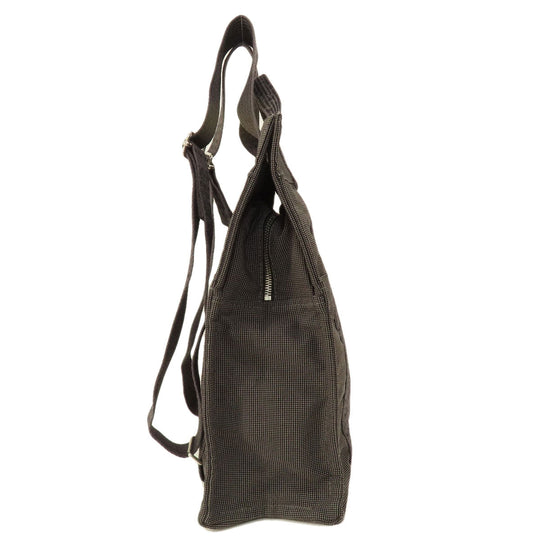 HERMES Backpack canvas gray Her Line ad MM Women Used Authentic