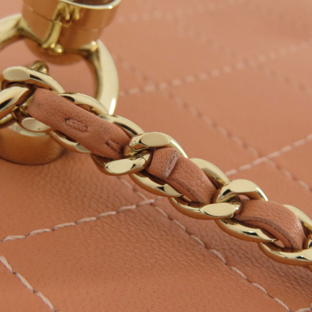 CHANEL Handbag Calfskin pink Vanity 2WAY Gold Metal Women Used Authentic