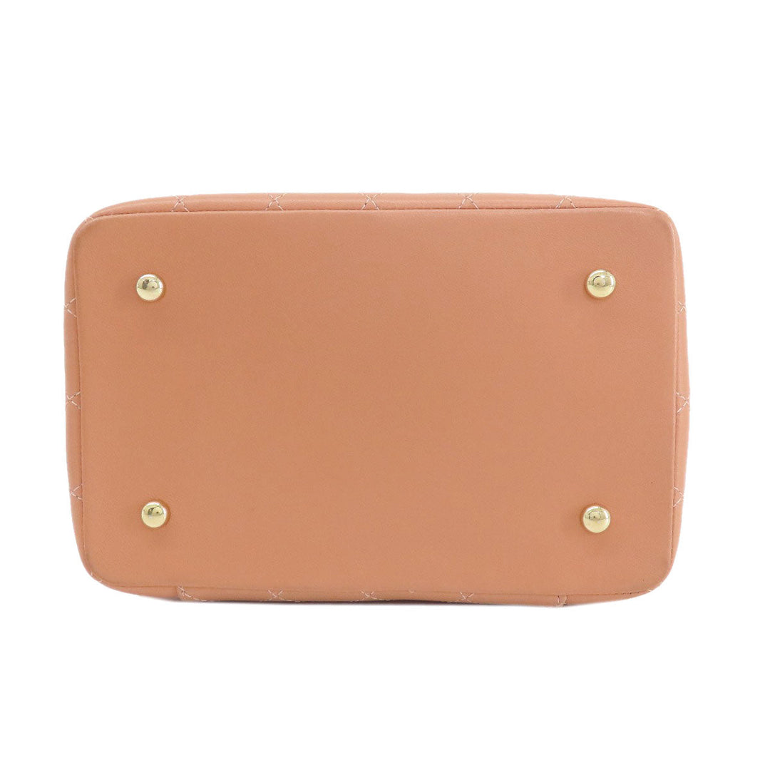 CHANEL Handbag Calfskin pink Vanity 2WAY Gold Metal Women Used Authentic