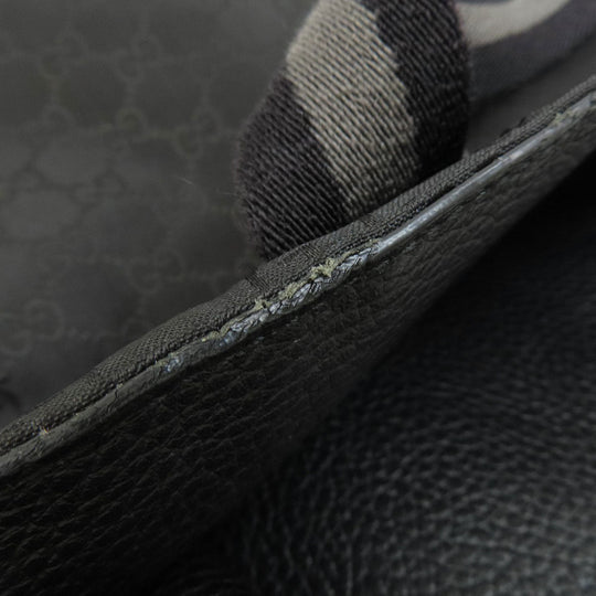 GUCCI Tote Bag 449177 Nylon black GG outlet Women Used Authentic