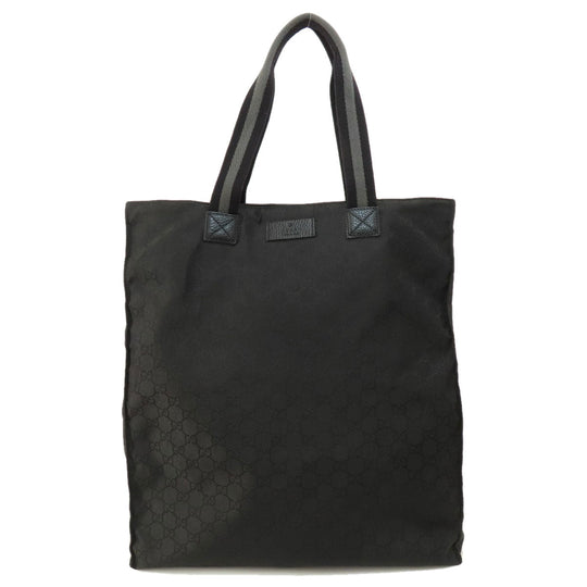 GUCCI Tote Bag 449177 Nylon black GG outlet Women Used Authentic