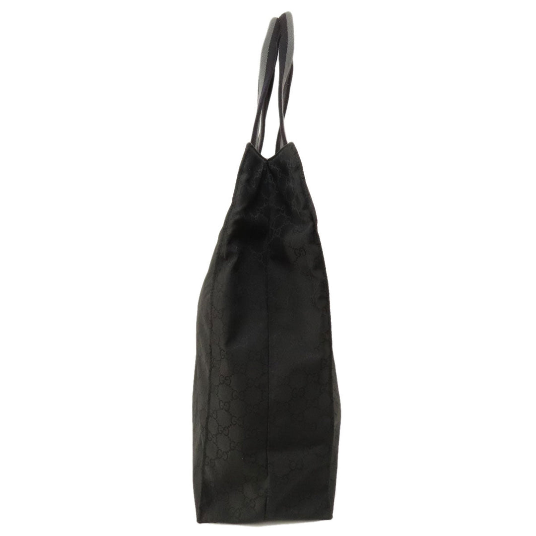 GUCCI Tote Bag 449177 Nylon black GG outlet Women Used Authentic