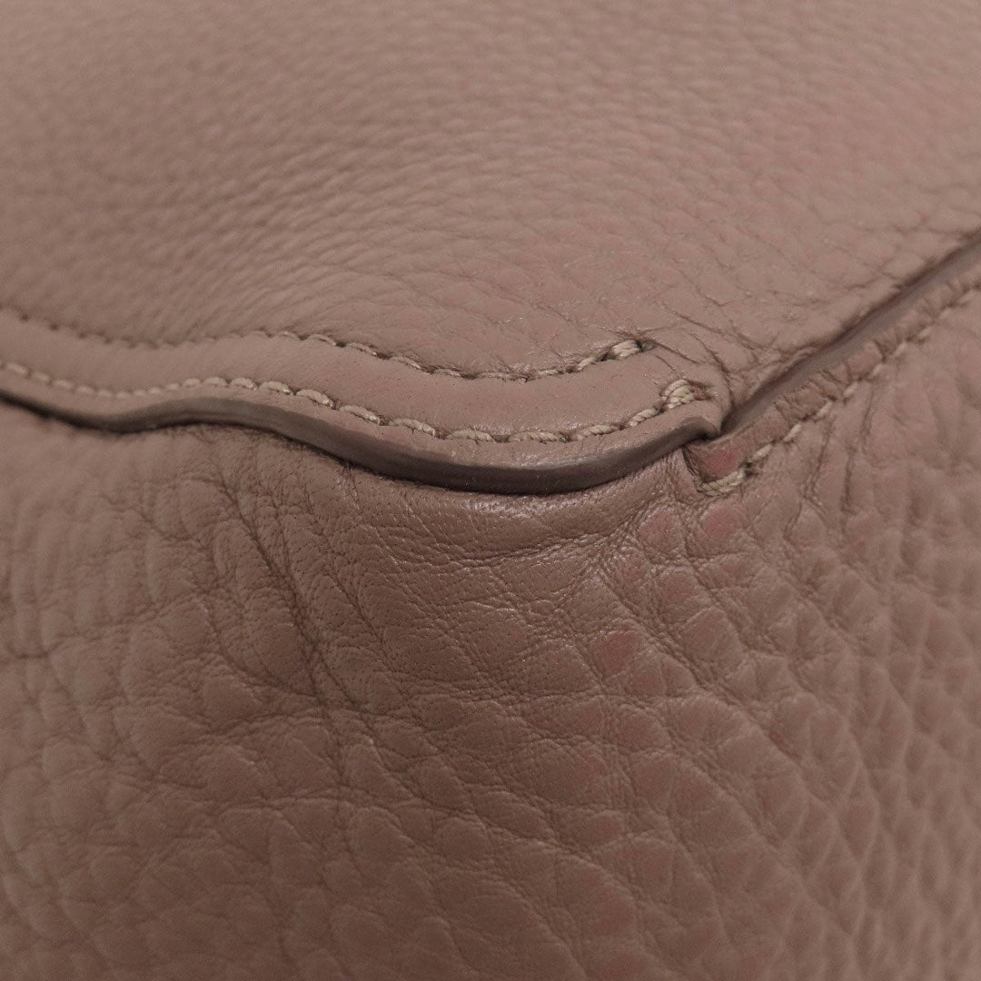 Tory Burch Tote Bag leather Brown logo Women Used Authentic