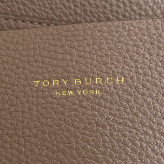 Tory Burch Tote Bag leather Brown logo Women Used Authentic