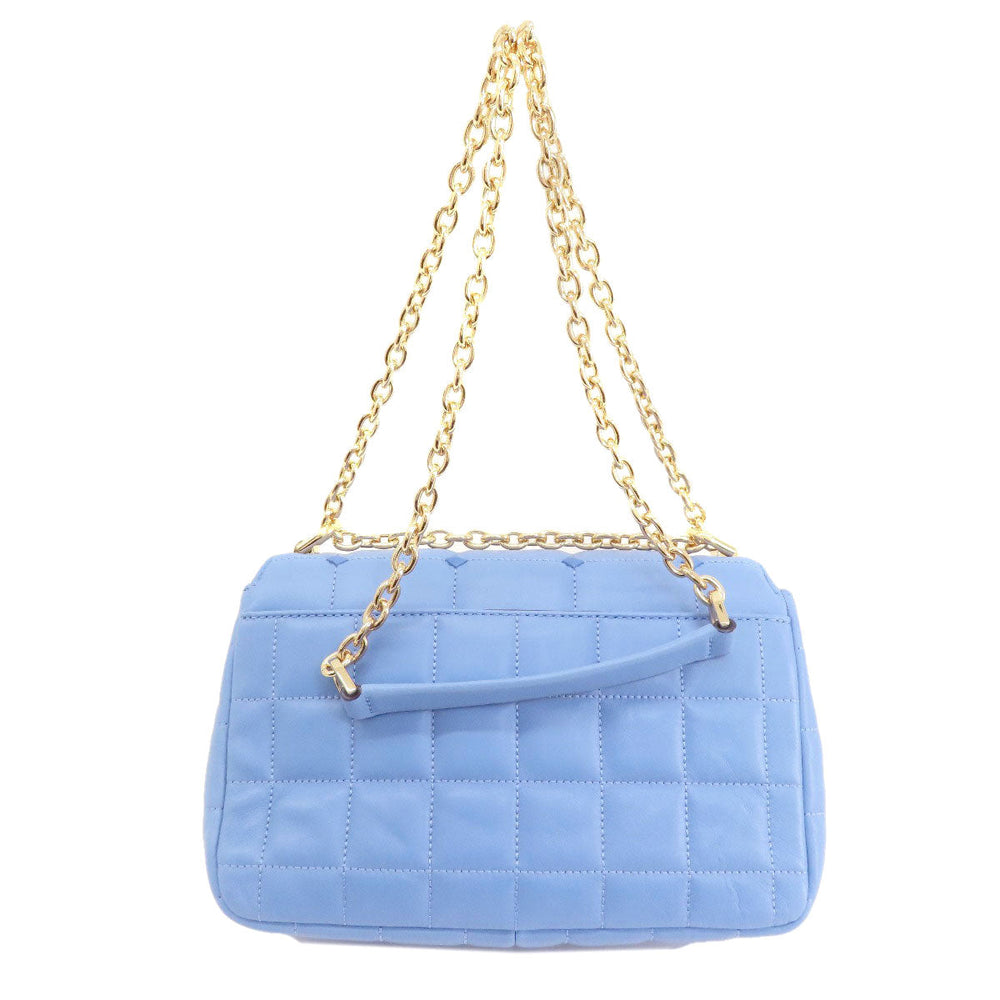MICHAEL KORS Shoulder Bag leather blue Quilted Studded ChainShoulder Women Used Authentic
