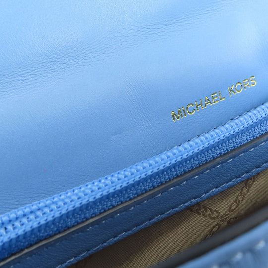 MICHAEL KORS Shoulder Bag leather blue Quilted Studded ChainShoulder Women Used Authentic
