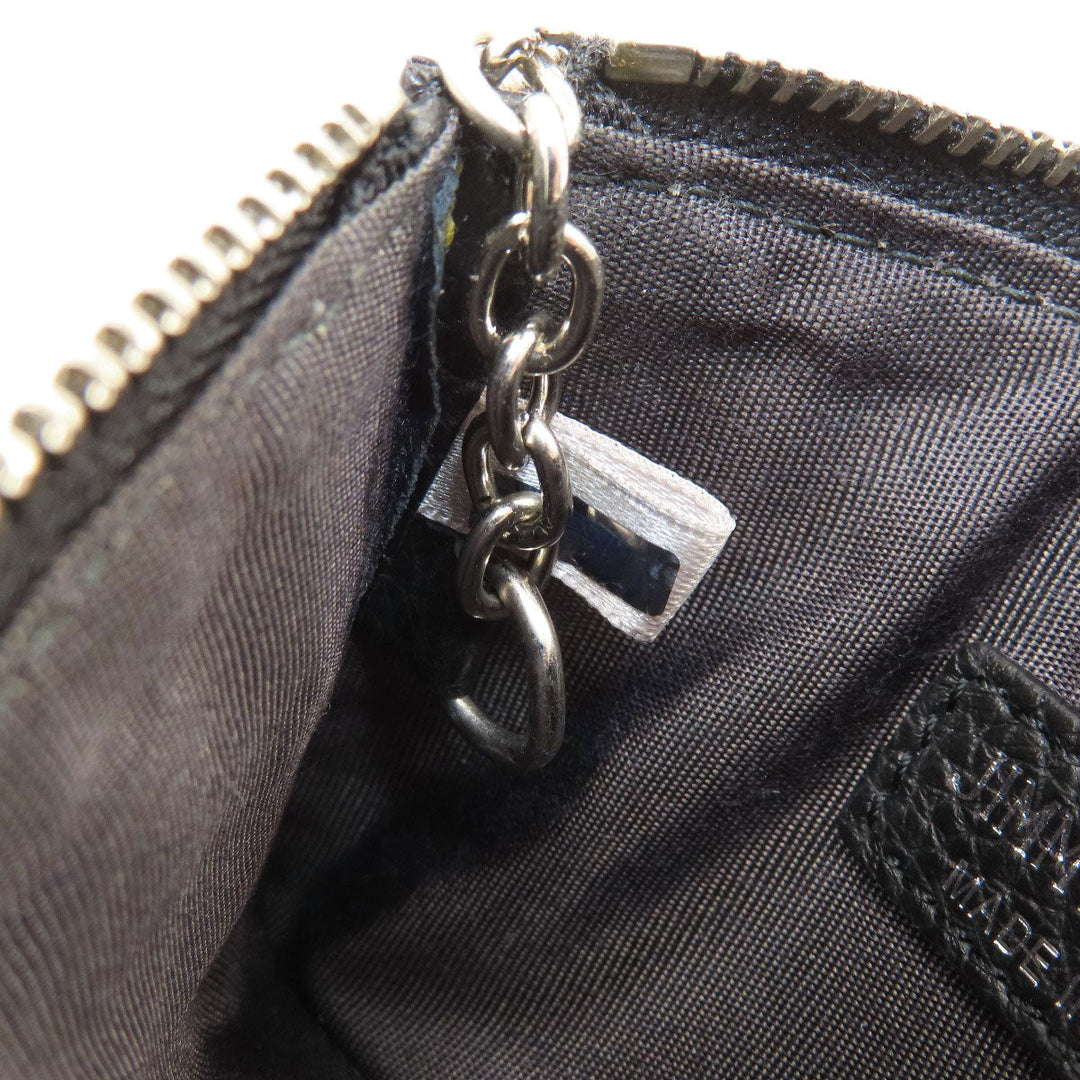 JIMMY CHOO Coin case leather black Star motif Women Used Authentic