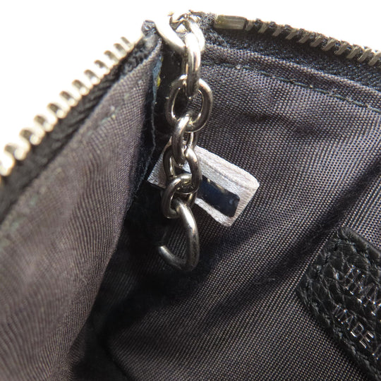 JIMMY CHOO Coin case leather black Star motif Women Used Authentic