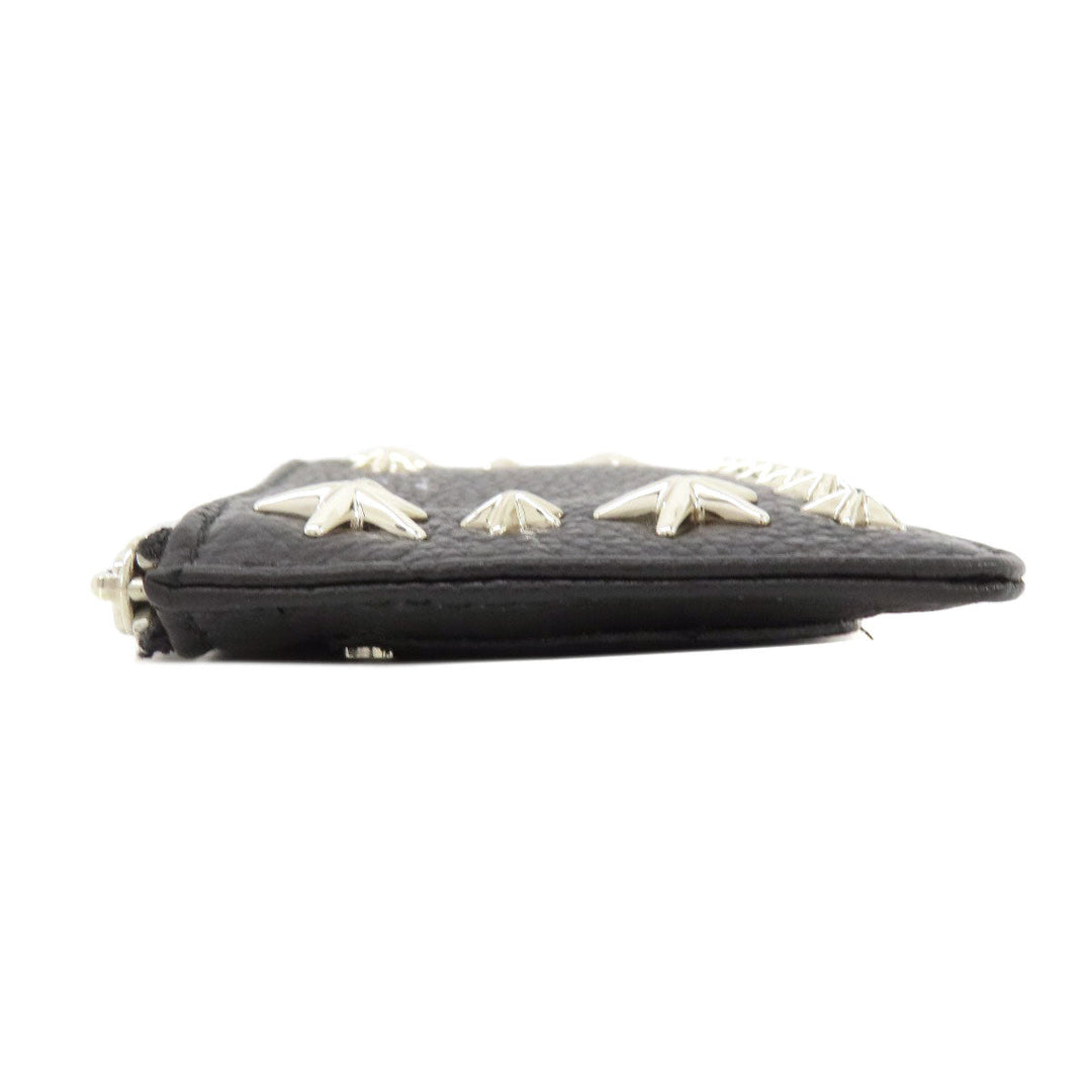 JIMMY CHOO Coin case leather black Star motif Women Used Authentic