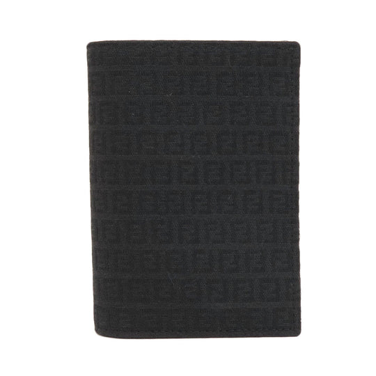 FENDI Bifold Wallet canvas black Zucca Pattern