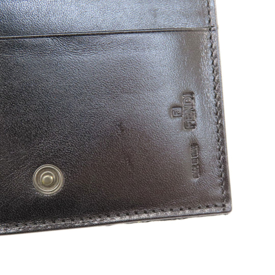 FENDI Bifold Wallet canvas black Zucca Pattern