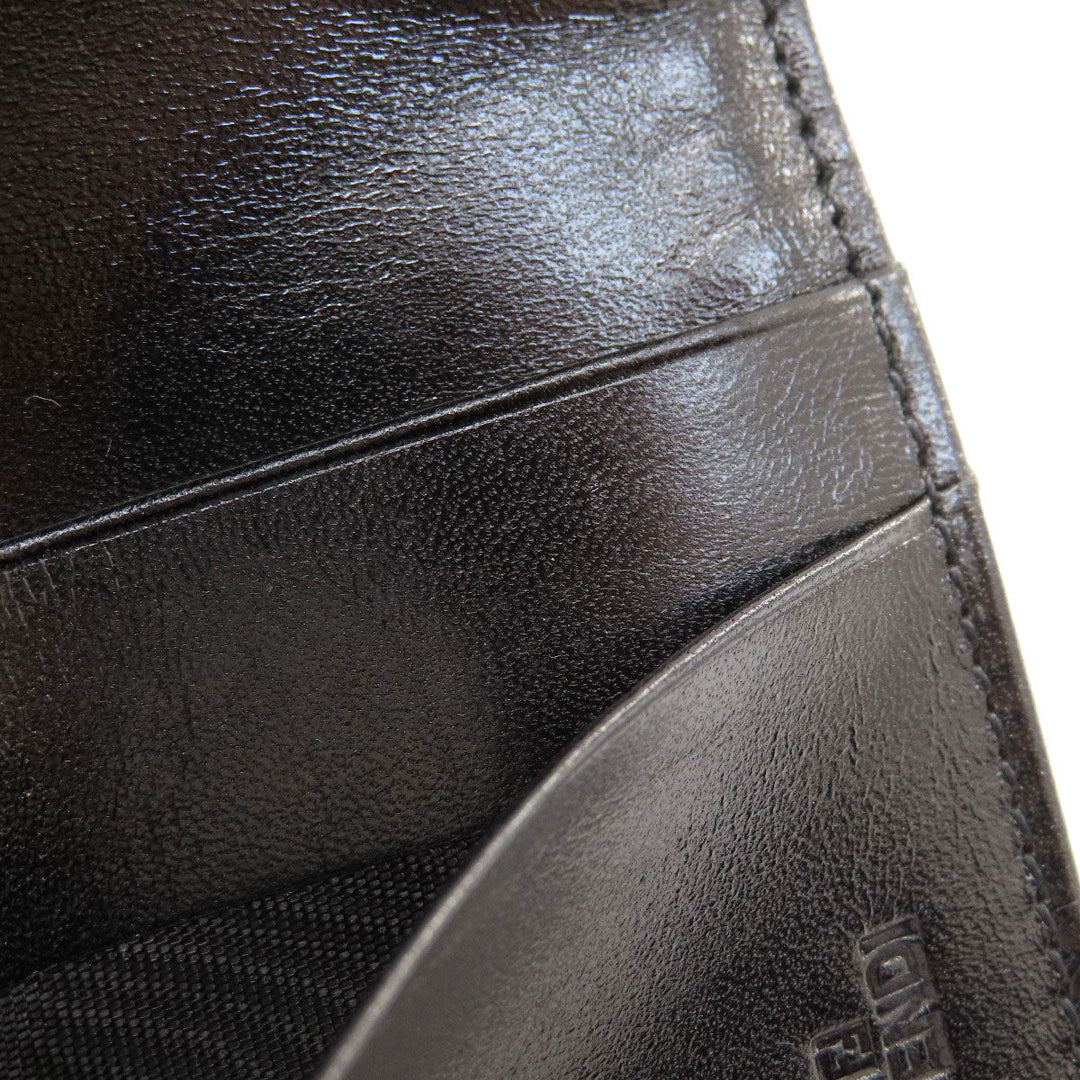 FENDI Bifold Wallet canvas black Zucca Pattern
