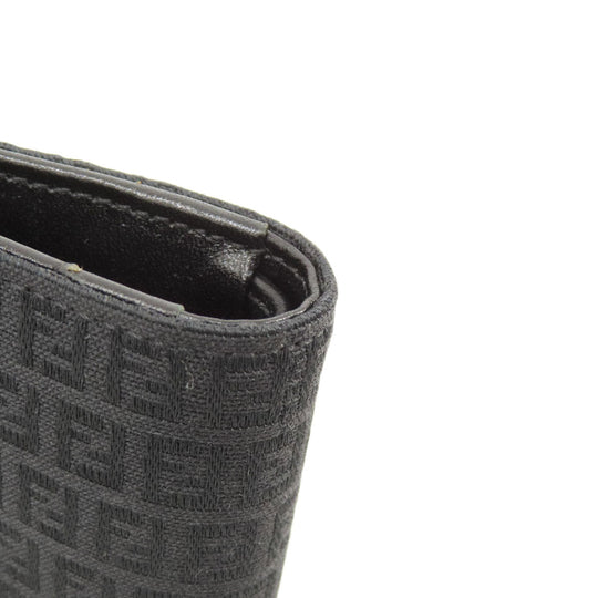FENDI Bifold Wallet canvas black Zucca Pattern