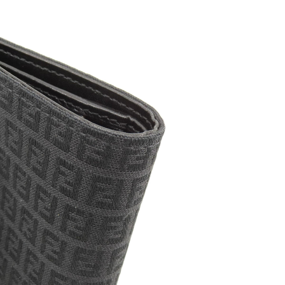 FENDI Bifold Wallet canvas black Zucca Pattern