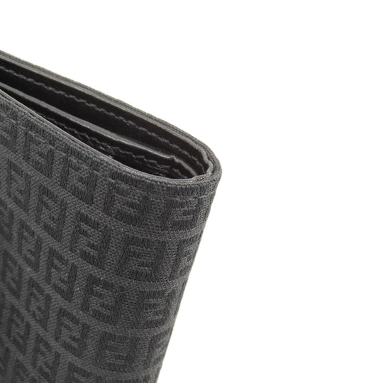 FENDI Bifold Wallet canvas black Zucca Pattern
