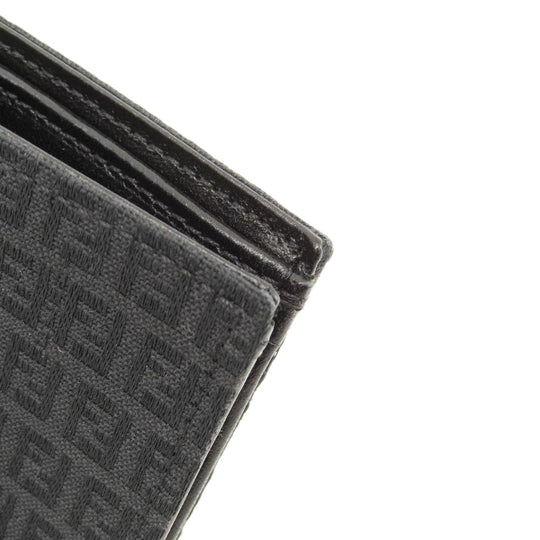 FENDI Bifold Wallet canvas black Zucca Pattern