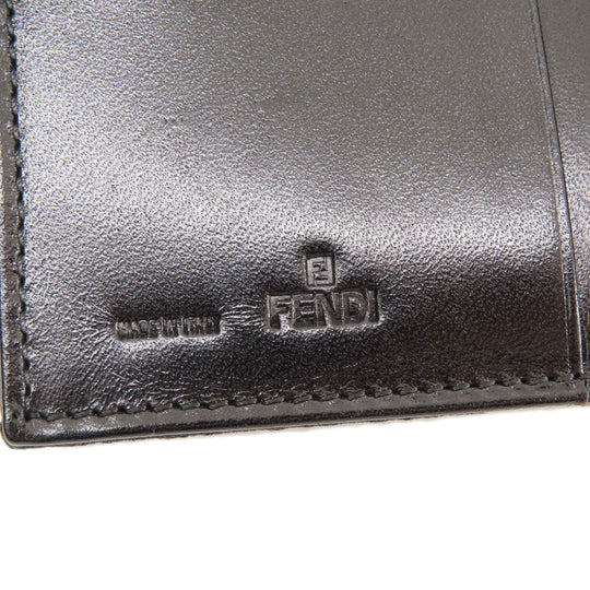 FENDI Bifold Wallet canvas black Zucca Pattern