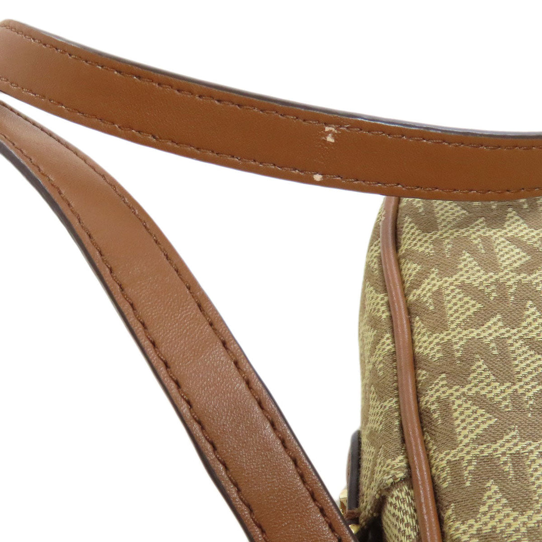 MICHAEL KORS Shoulder Bag canvas Brown MK signature Women Used Authentic