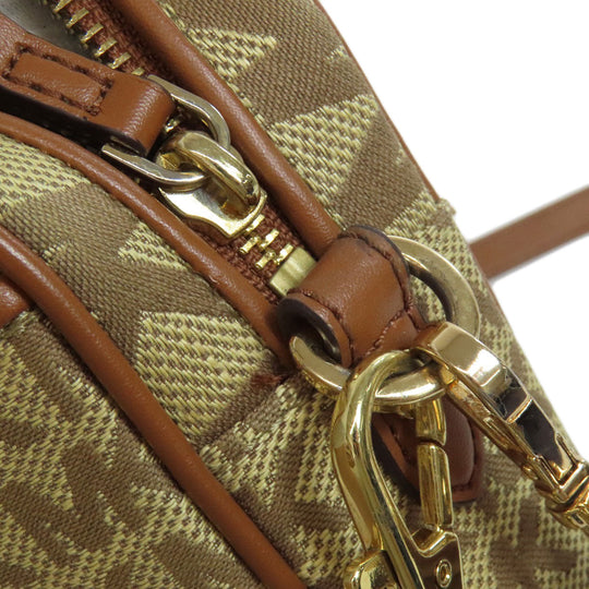 MICHAEL KORS Shoulder Bag canvas Brown MK signature Women Used Authentic