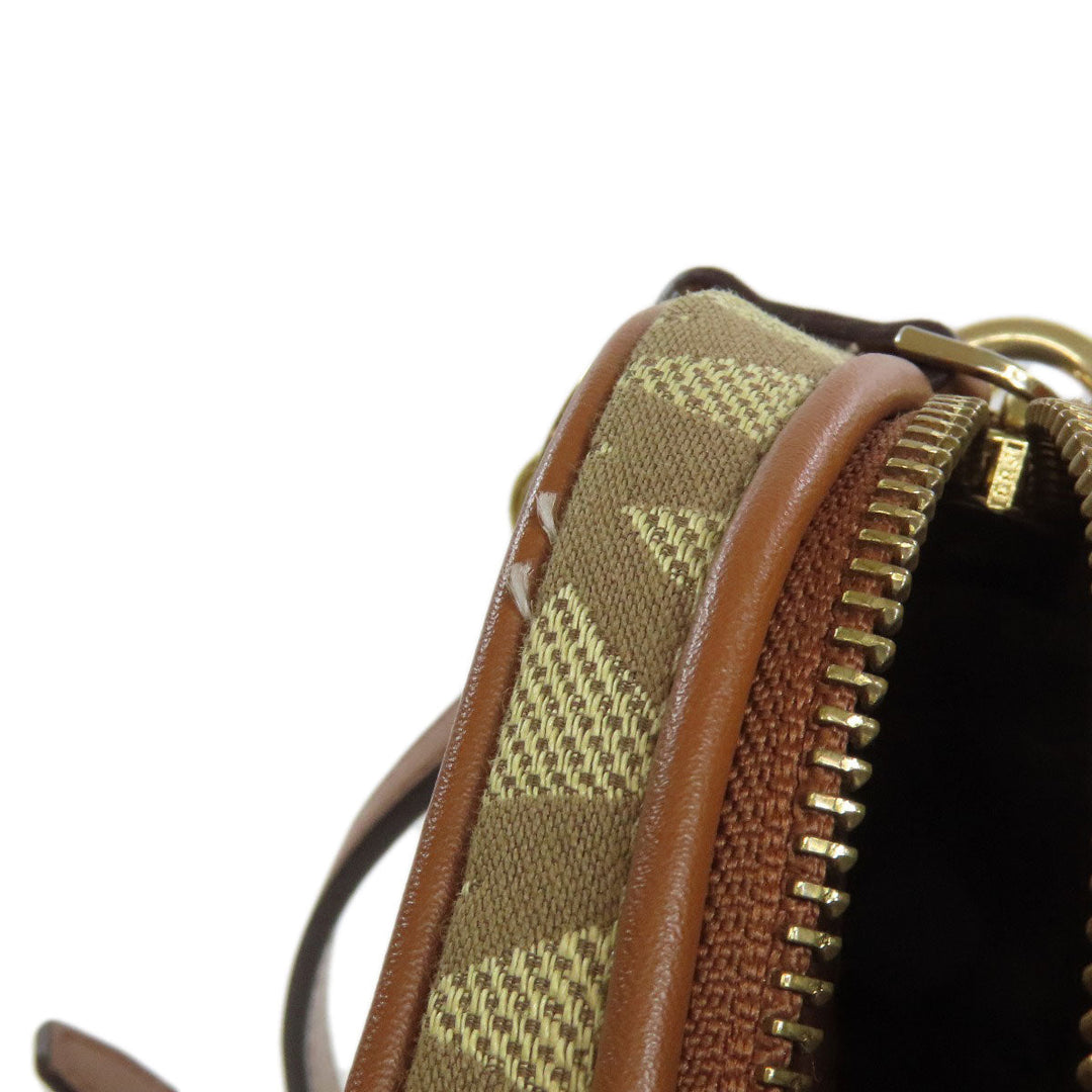 MICHAEL KORS Shoulder Bag canvas Brown MK signature Women Used Authentic