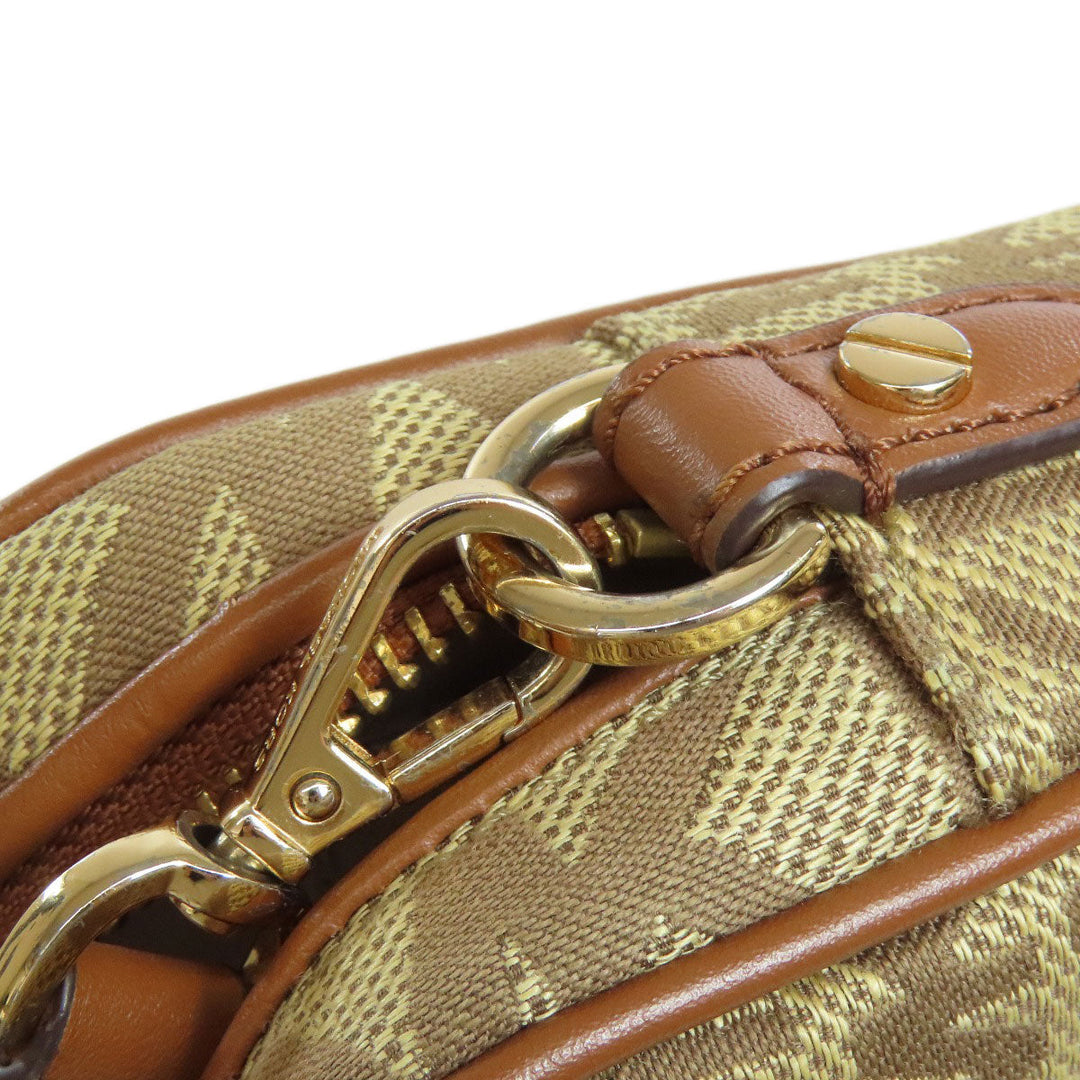 MICHAEL KORS Shoulder Bag canvas Brown MK signature Women Used Authentic