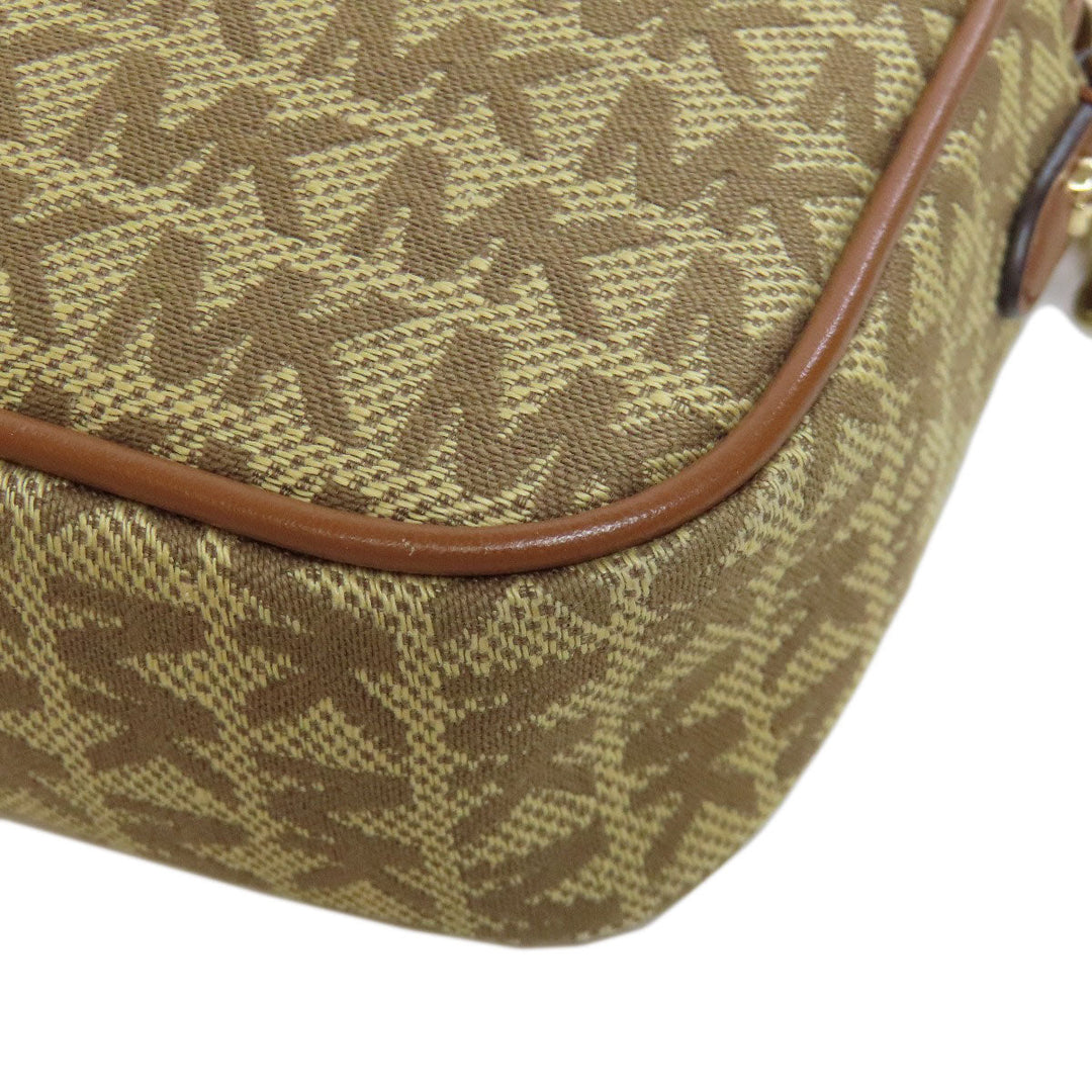 MICHAEL KORS Shoulder Bag canvas Brown MK signature Women Used Authentic
