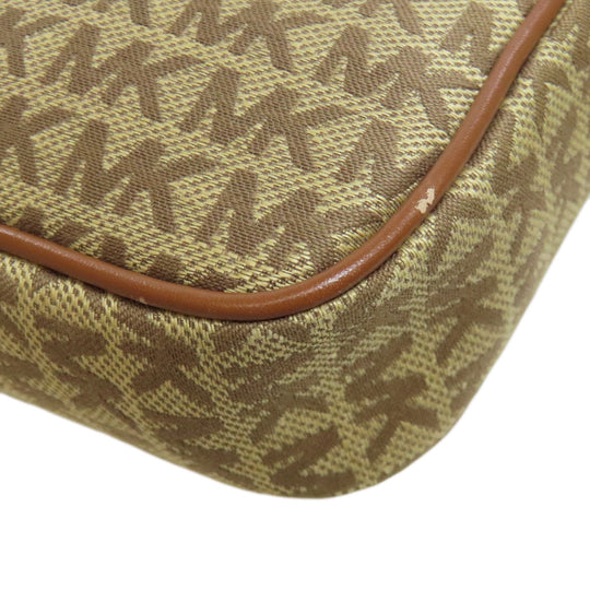 MICHAEL KORS Shoulder Bag canvas Brown MK signature Women Used Authentic
