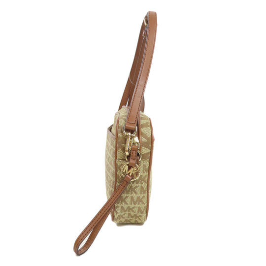 MICHAEL KORS Shoulder Bag canvas Brown MK signature Women Used Authentic