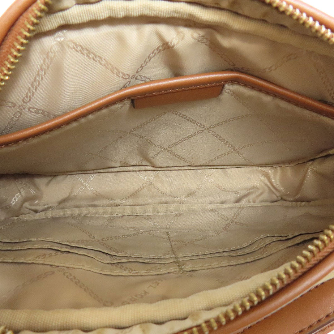 MICHAEL KORS Shoulder Bag canvas Brown MK signature Women Used Authentic
