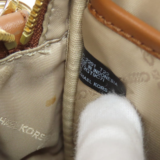 MICHAEL KORS Shoulder Bag canvas Brown MK signature Women Used Authentic