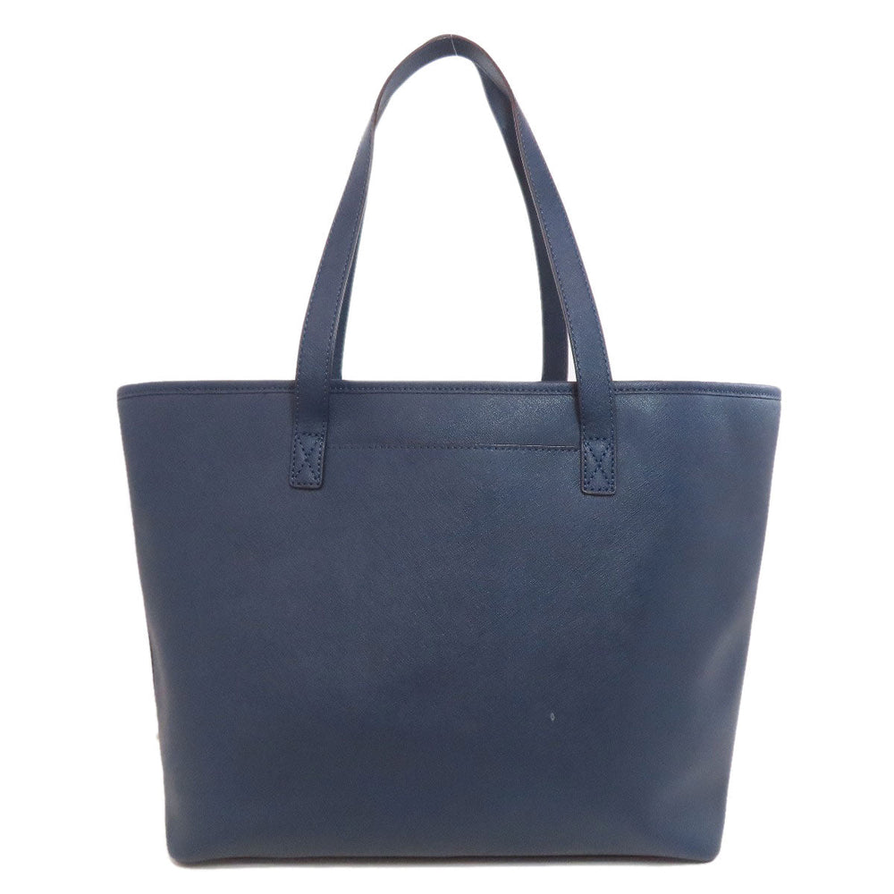 MICHAEL KORS Tote Bag PVC Navy logo Women Used Authentic