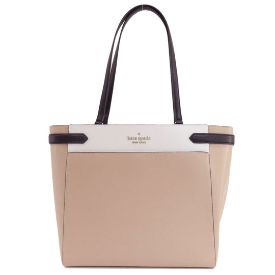 Kate Spade Tote Bag PVC beige logo Women Used Authentic