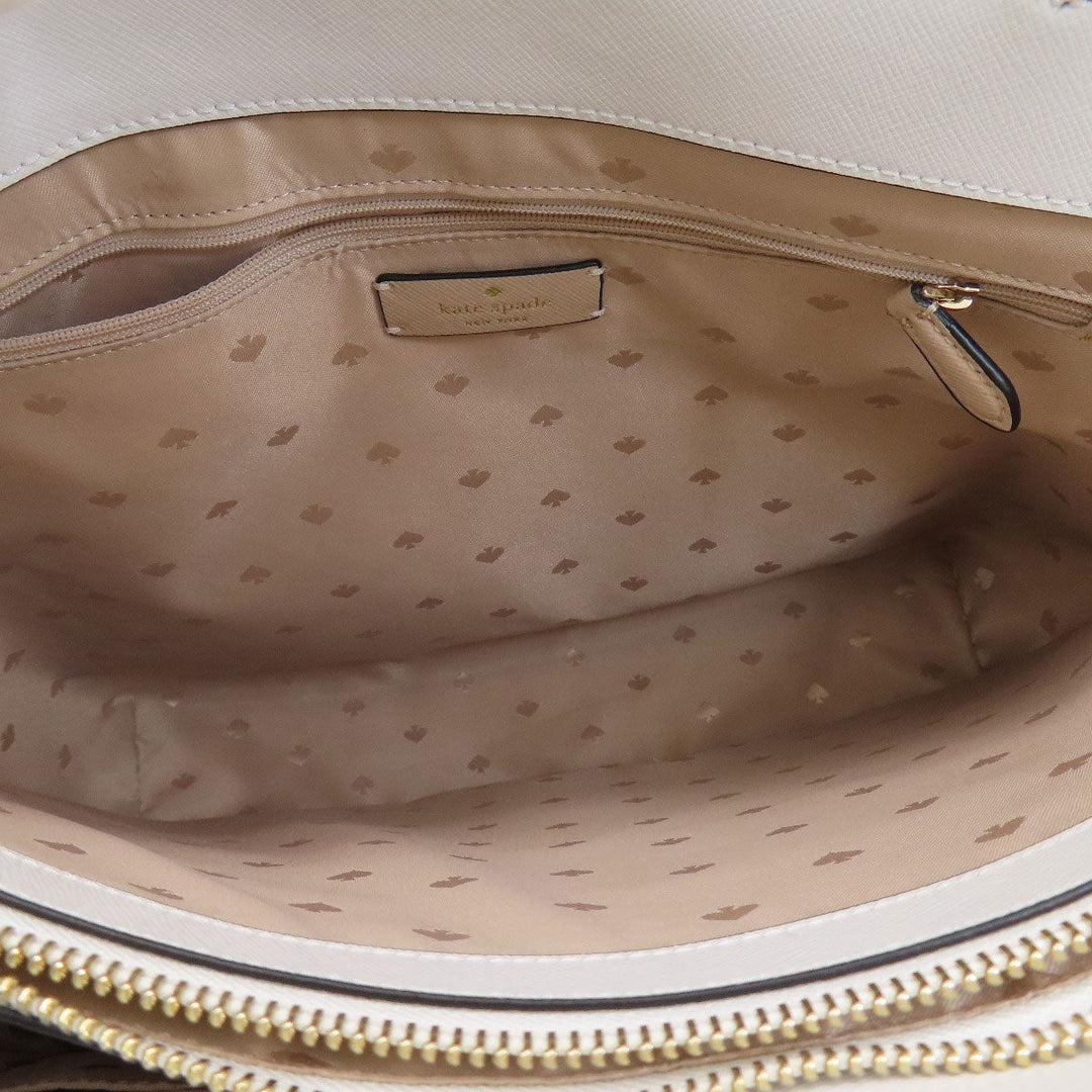 Kate Spade Tote Bag PVC beige logo Women Used Authentic