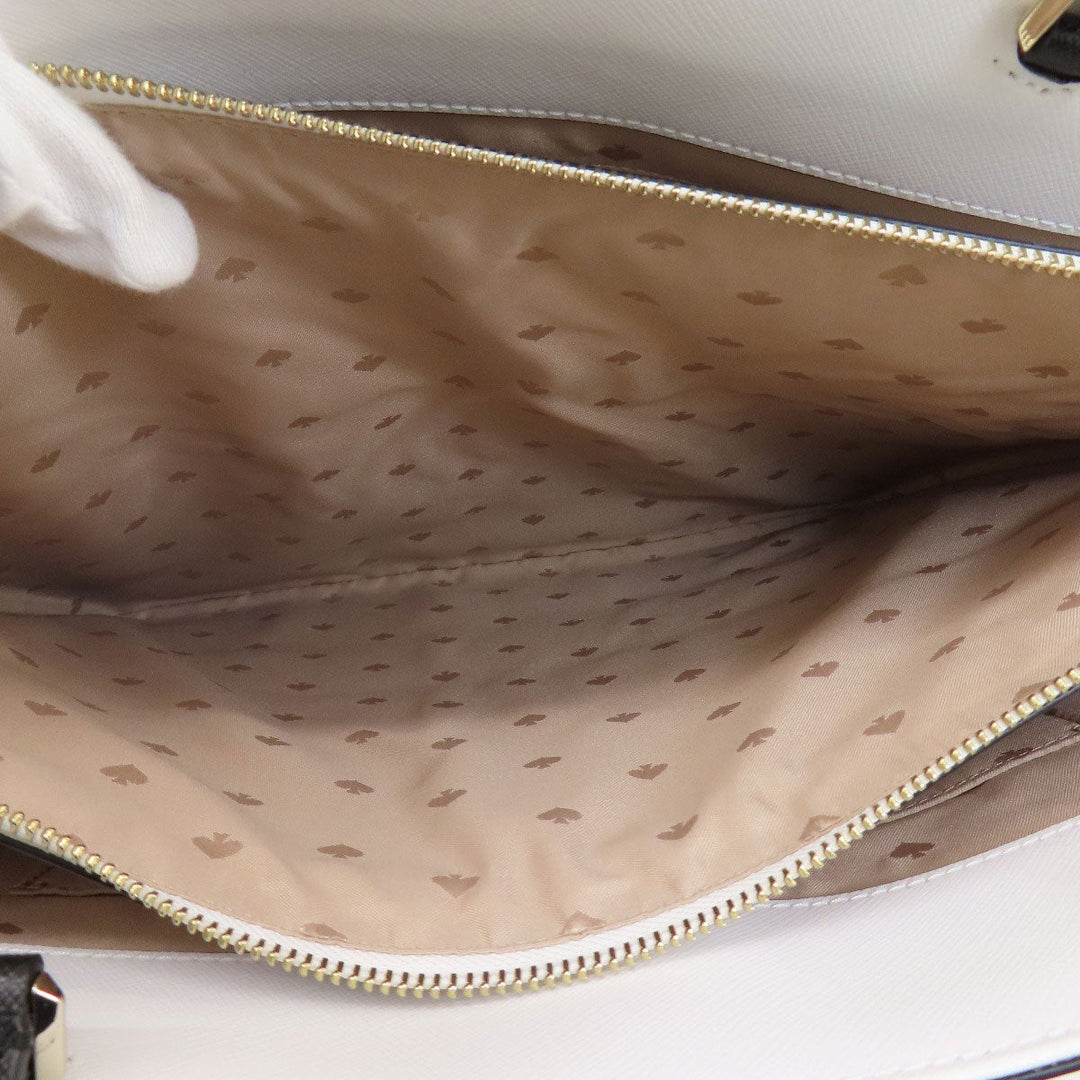 Kate Spade Tote Bag PVC beige logo Women Used Authentic