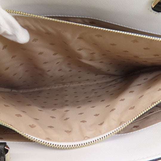 Kate Spade Tote Bag PVC beige logo Women Used Authentic