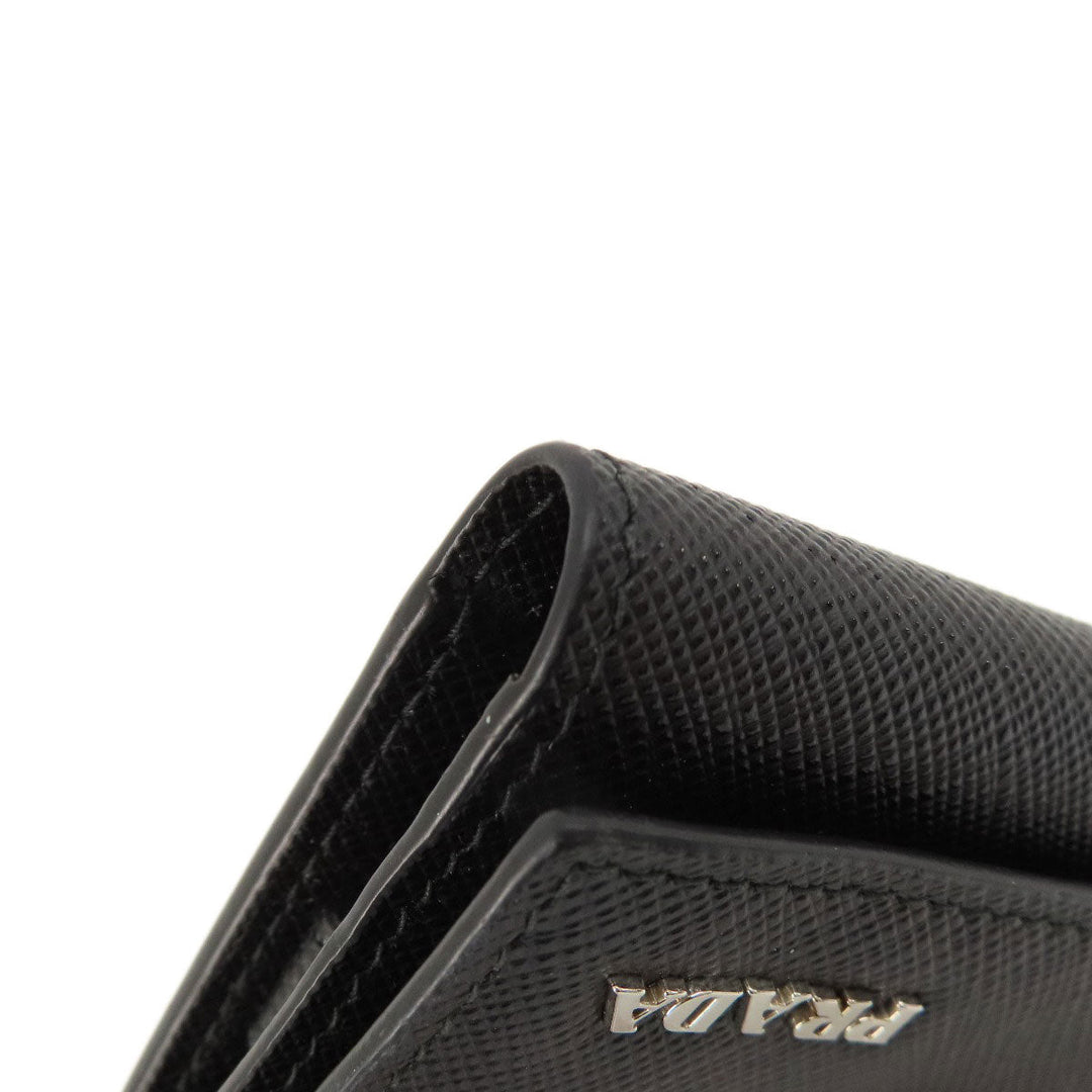 PRADA Key case Key holder  leather black Saffiano logoMetal Women(Unisex) Used Authentic