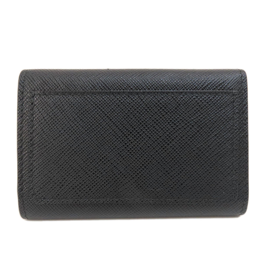 PRADA Key case Key holder  leather black Saffiano logoMetal Women(Unisex) Used Authentic