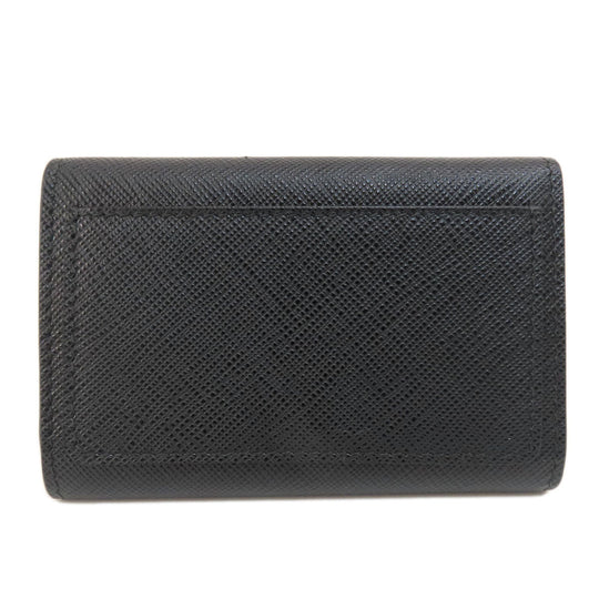 PRADA Key case Key holder  leather black Saffiano logoMetal Women(Unisex) Used Authentic