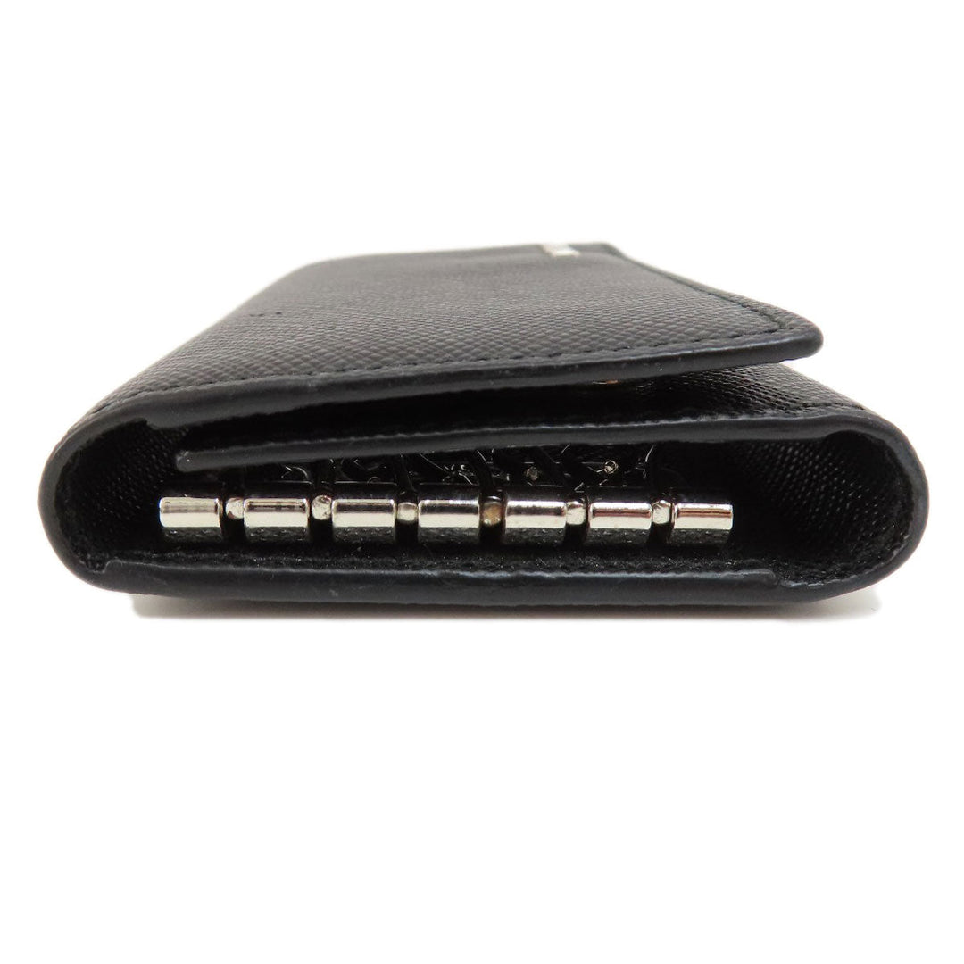 PRADA Key case Key holder  leather black Saffiano logoMetal Women(Unisex) Used Authentic
