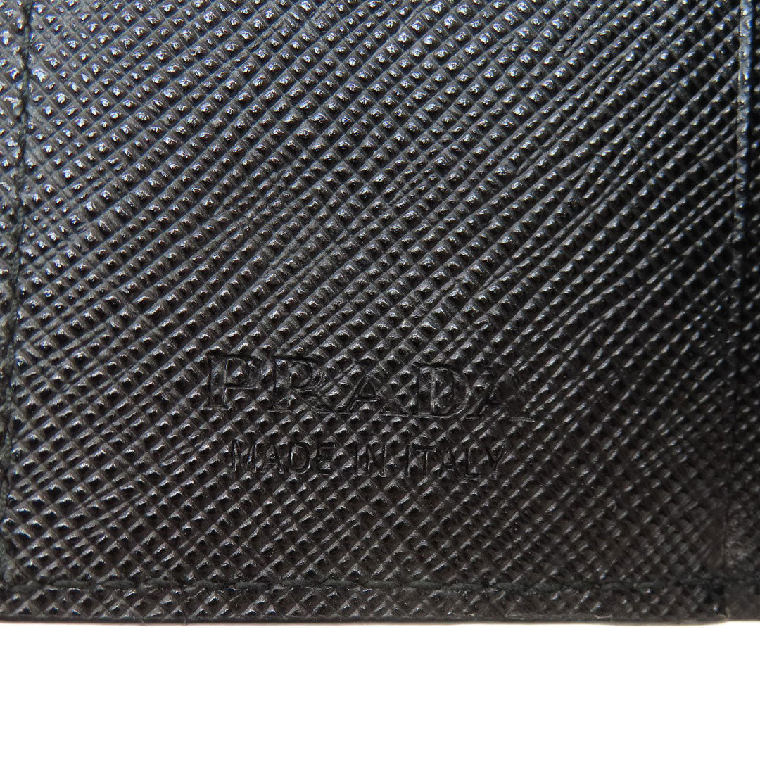 PRADA Key case Key holder  leather black Saffiano logoMetal Women(Unisex) Used Authentic